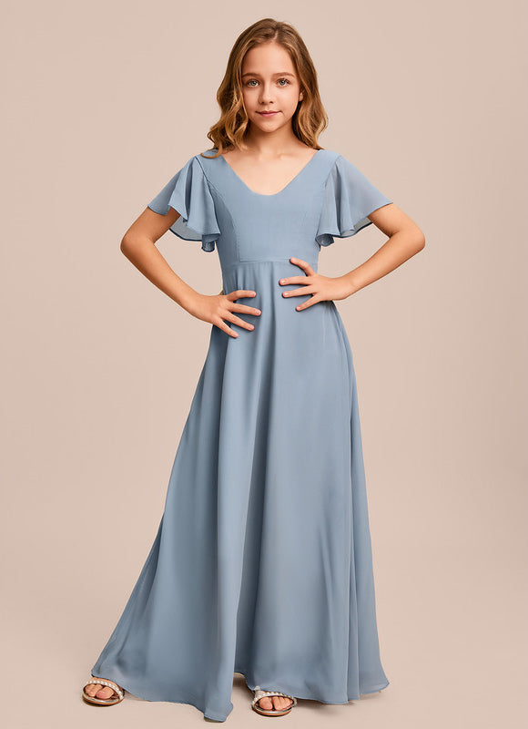 Robe Pastel Verte Col V Longueur Maxi - gallery 2