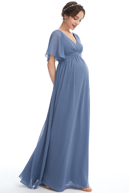 Robe Pastel Rose Demoiselle D'Honneur Volants - gallery 3