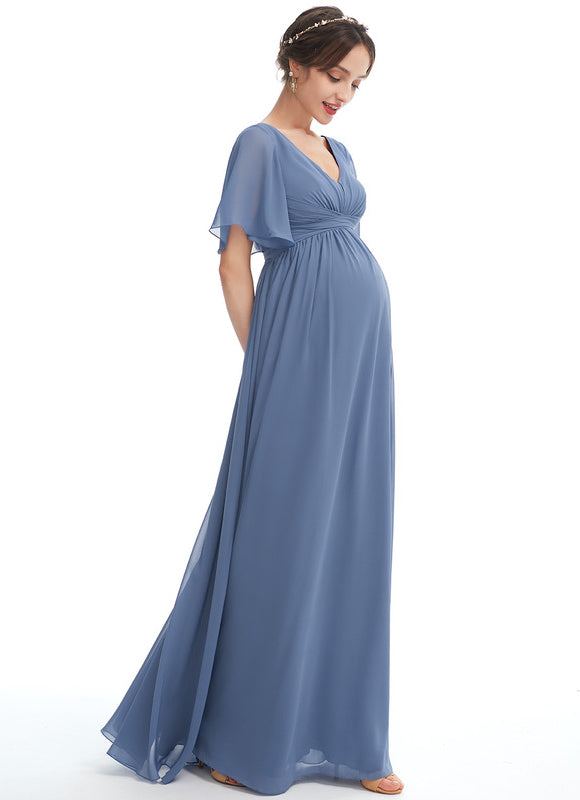 Robe Pastel Rose Demoiselle D'Honneur Volants - gallery 3