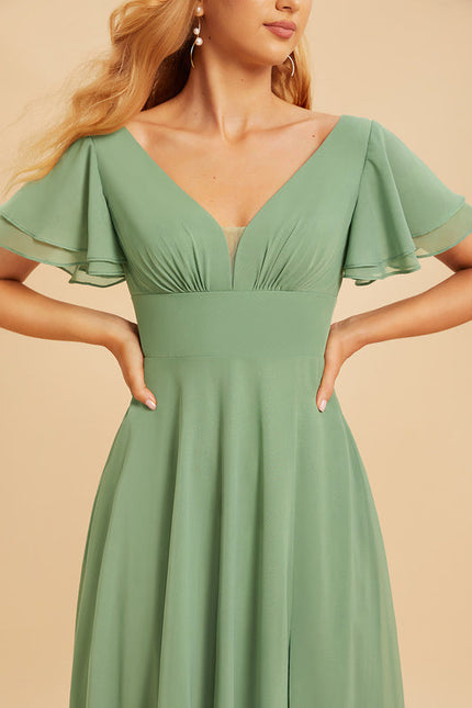 Robe Pastel Rose Demoiselle D'Honneur Élégante - gallery 5
