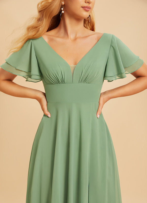 Robe Pastel Rose Demoiselle D'Honneur Élégante - gallery 5