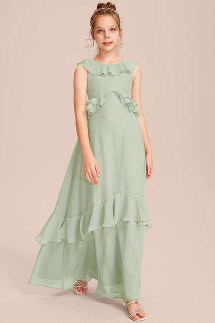 Robe Pastel Rose Demoiselle D'Honneur Volants - gallery 4