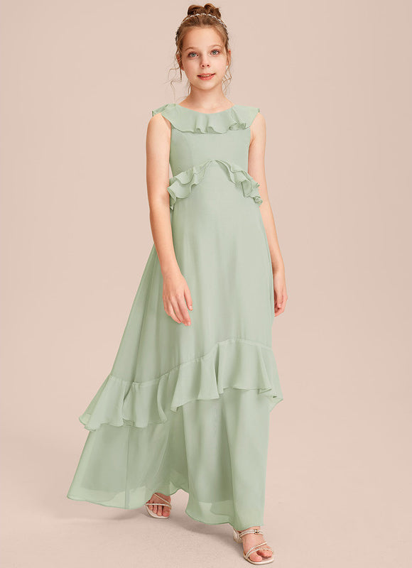 Robe Pastel Rose Demoiselle D'Honneur Volants - gallery 4