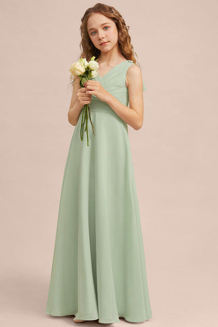 Robe Pastel Verte Col V Longueur Maxi - gallery 5