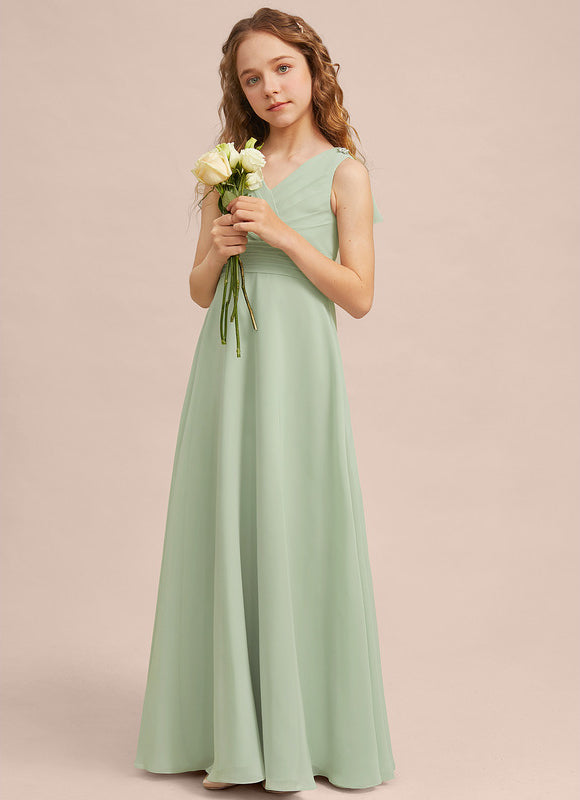 Robe Pastel Verte Col V Longueur Maxi - gallery 5