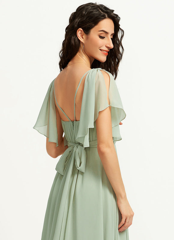 Robe Pastel Rose Demoiselle D'Honneur Élégante - gallery 4