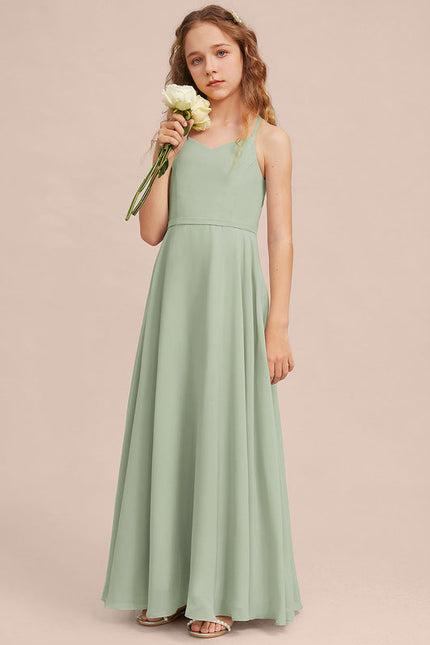 Robe Pastel Verte Col V Longueur Maxi