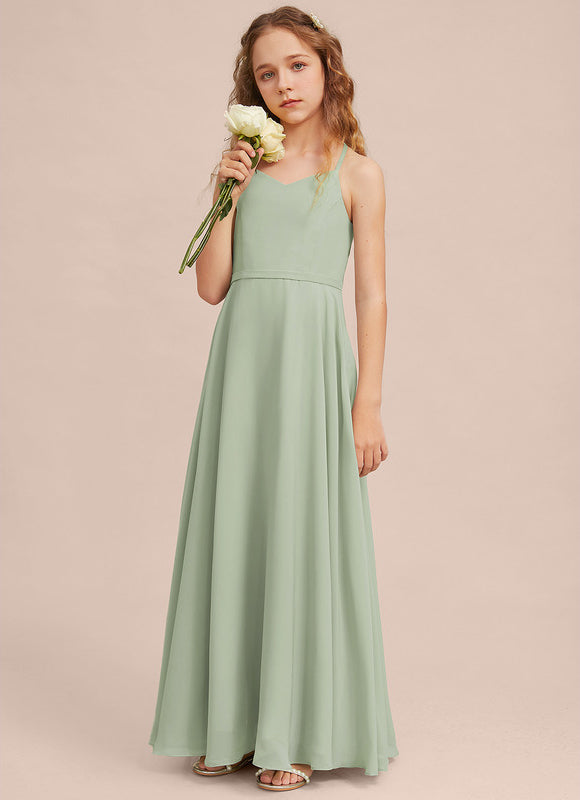 Robe Pastel Verte Col V Longueur Maxi