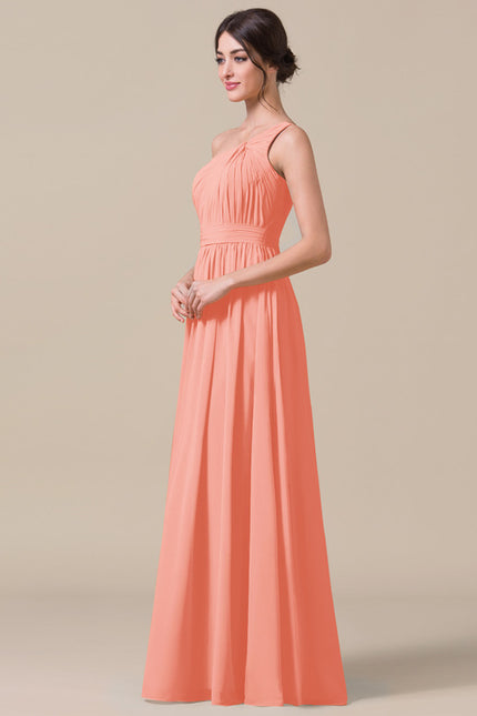 Robe Pastel Bleu Décolleté Asymétrique Longue - gallery 5