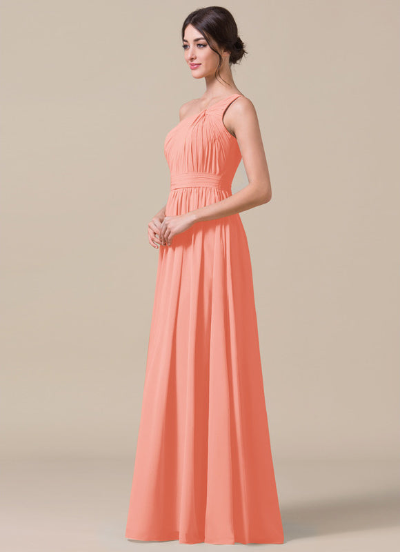 Robe Pastel Bleu Décolleté Asymétrique Longue - gallery 5