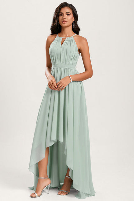 Robe Pastel Rose Trapèze Mousseline Volants - gallery 2