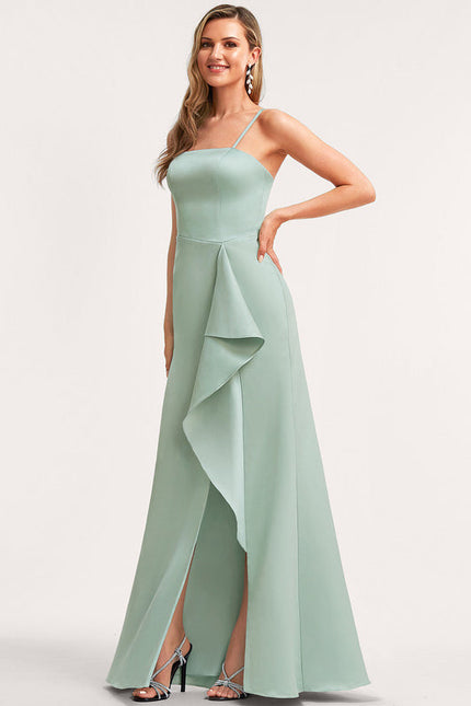 Robe Pastel Vert Menthe Ras Du Sol - gallery 2