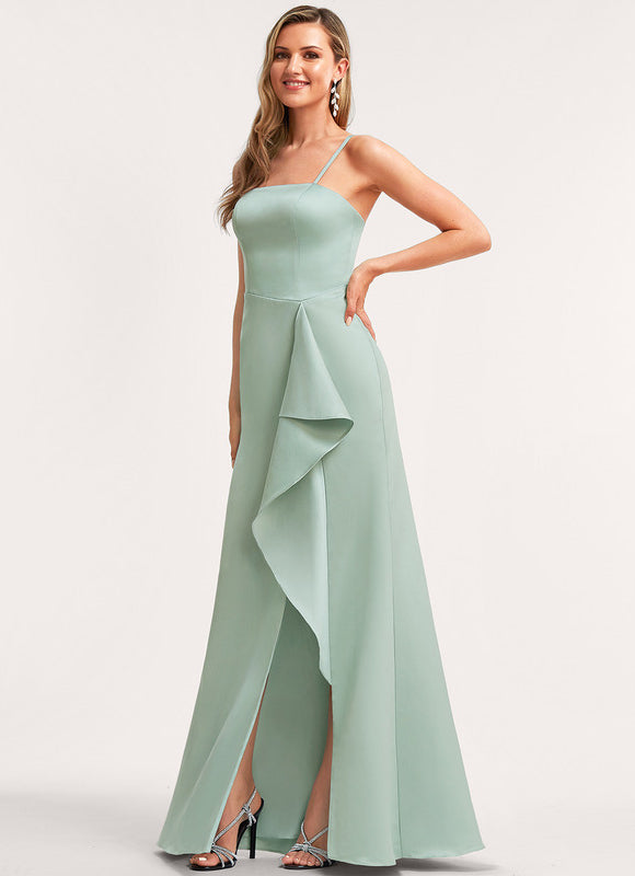 Robe Pastel Vert Menthe Ras Du Sol - gallery 2