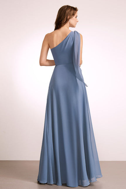 Robe Pastel Rose Décolleté Asymétrique Élégante - gallery 1