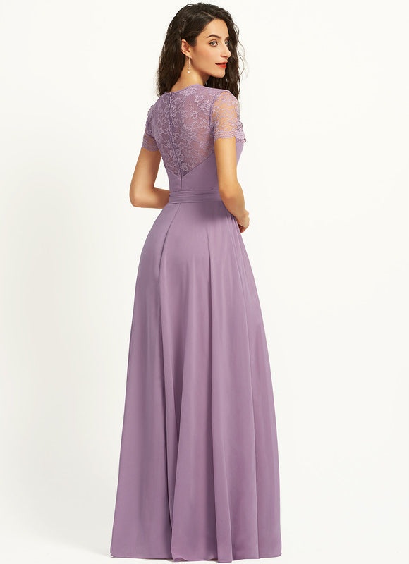 Robe Pastel Rose Demoiselle D'Honneur Élégante - gallery 2