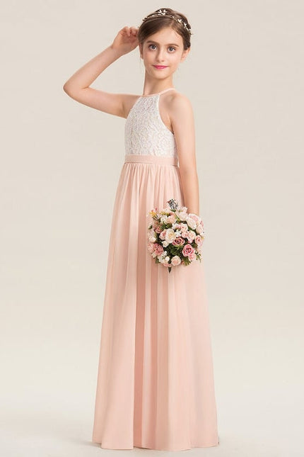 Robe Pastel Rose Demoiselle D'Honneur Longue - gallery 4