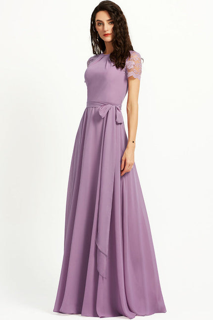 Robe Pastel Rose Demoiselle D'Honneur Élégante - gallery 3
