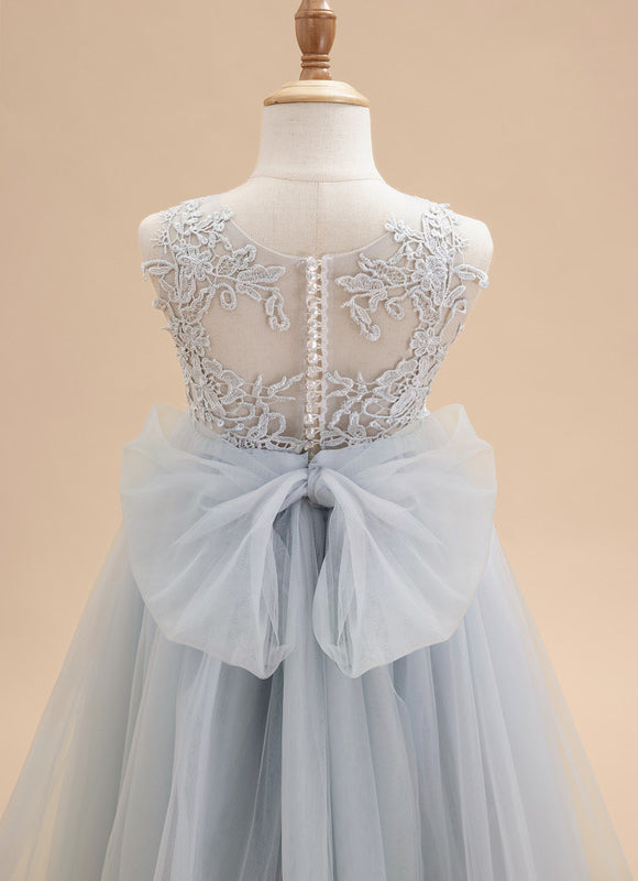 Robe Pastel Bleu Col Rond Longue - gallery 6
