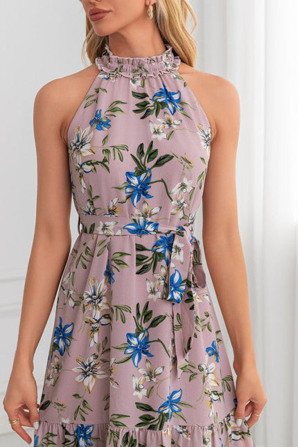 Robe Pastel Rose Imprimé Fleurs Midi - gallery 3