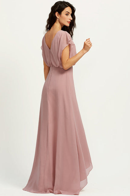 Robe Pastel Verte Col V Asymétrique - gallery 3