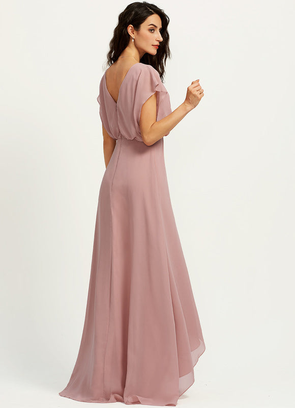 Robe Pastel Verte Col V Asymétrique - gallery 3