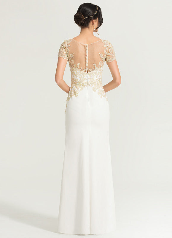 Robe Pastel Blanche Dentelle Élegante - gallery 3