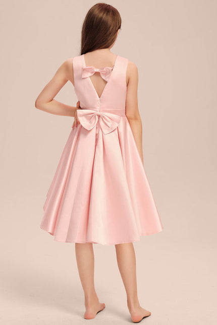 Robe Pastel Rose Col Rond Trapèze Junior - gallery 3