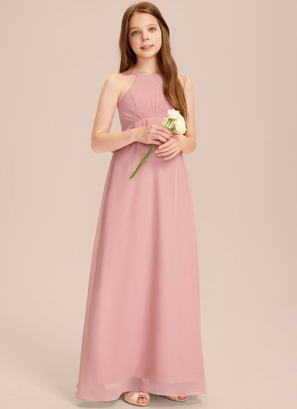 Robe Pastel Junior Rose Volants Longue - gallery 4