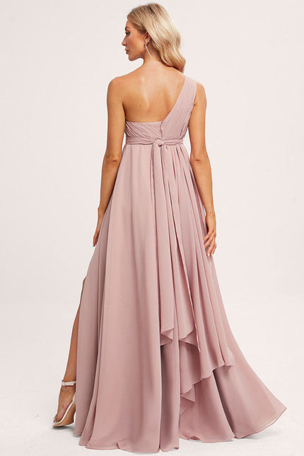 Robe Pastel Rose Décolleté Asymétrique Maternité - gallery 2