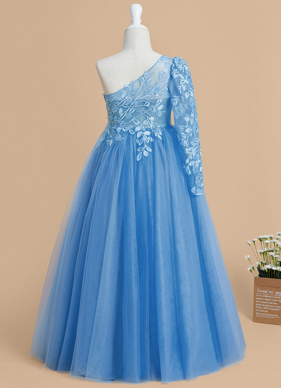 Robe Pastel Bleue Asymétrique Fille Mariage - gallery 7