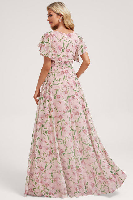Robe Pastel Rose Demoiselle D'Honneur Élégante - gallery 5