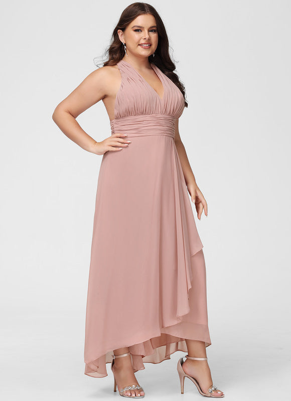 Robe Pastel Verte Col V Asymétrique - gallery 8