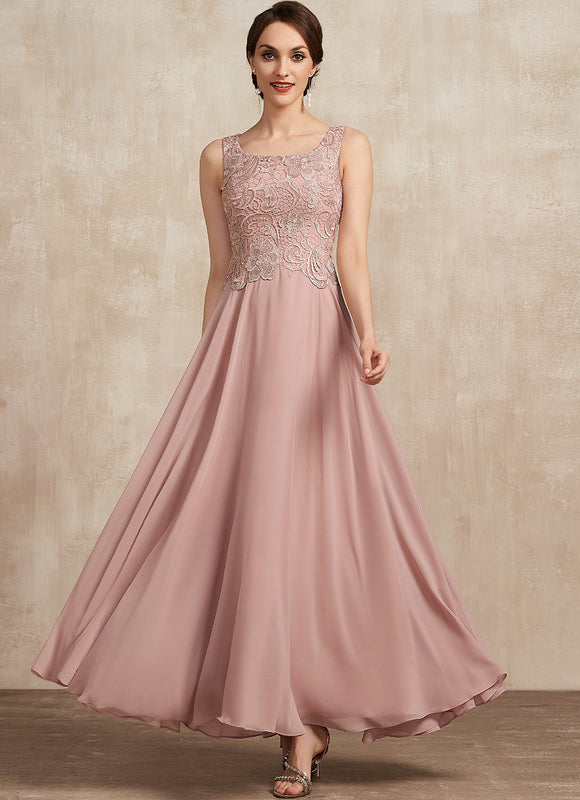 Robe Pastel Rose Traîne Long Dentelle - gallery 4