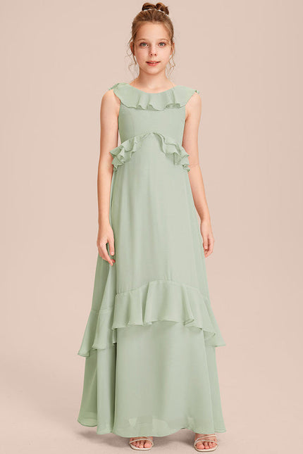 Robe Pastel Rose Demoiselle D'Honneur Volants - gallery 5