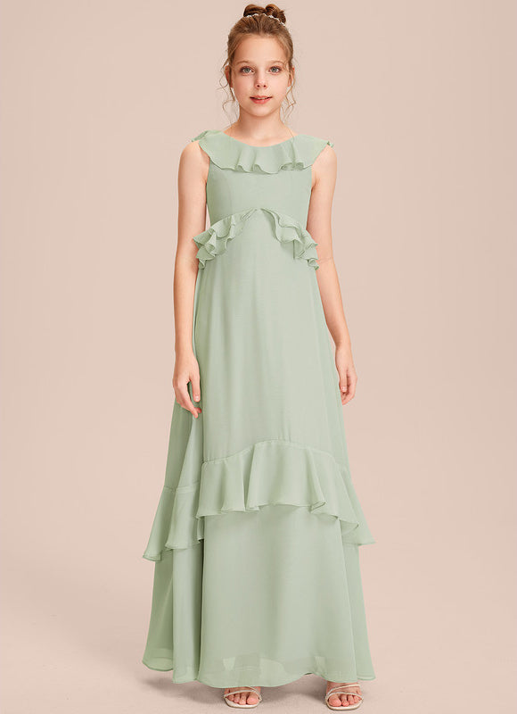 Robe Pastel Rose Demoiselle D'Honneur Volants - gallery 5