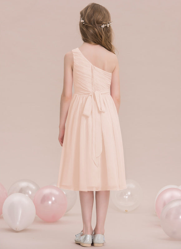 Robe Pastel Décolleté Asymétrique Bleu - gallery 1