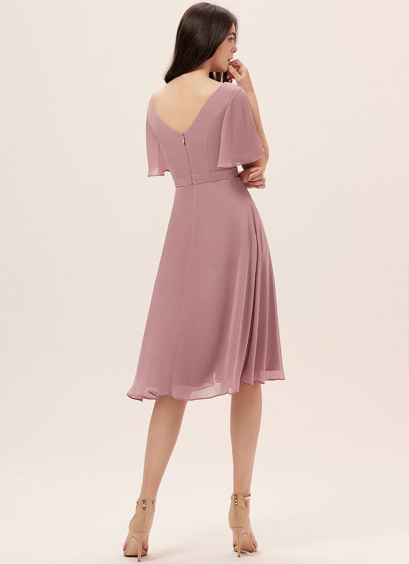 Robe Pastel Rose Demoiselle D'Honneur Chic - gallery 1