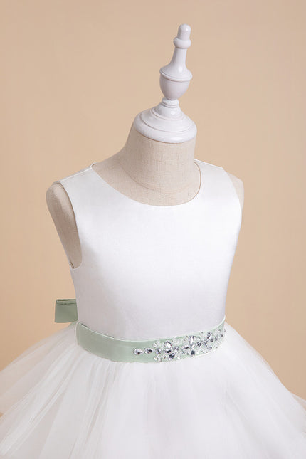 Robe Pastel Blanche Col Rond Asymétrique - gallery 7