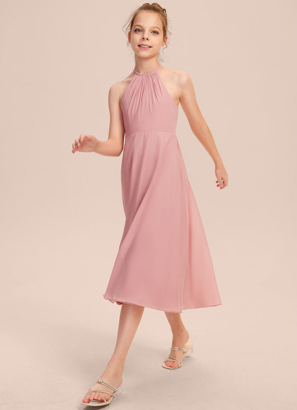 Robe Pastel Vert Menthe Trapèze Mousseline - gallery 2