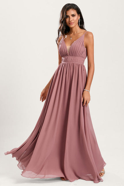 Robe Pastel Rose Demoiselle D'Honneur Élégante