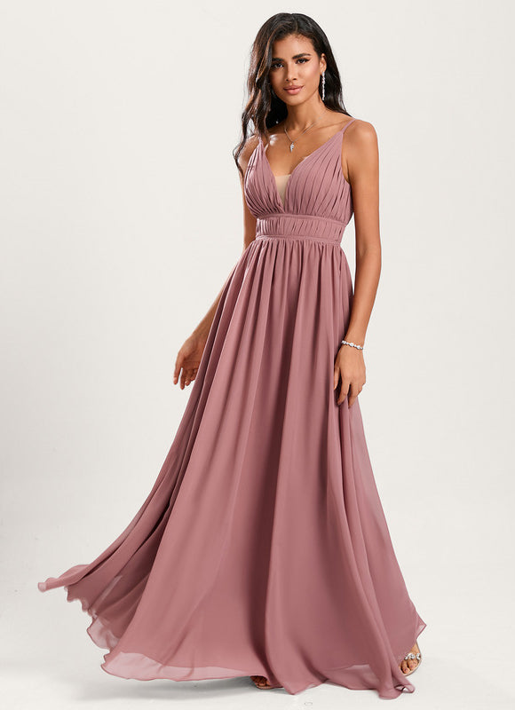 Robe Pastel Rose Demoiselle D'Honneur Élégante