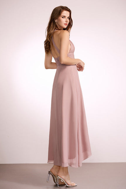 Robe Pastel Verte Col V Asymétrique - gallery 2