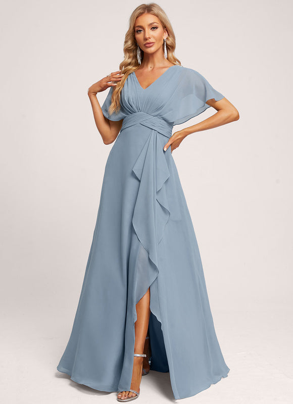 Robe Pastel Rose Demoiselle D'Honneur Élégante