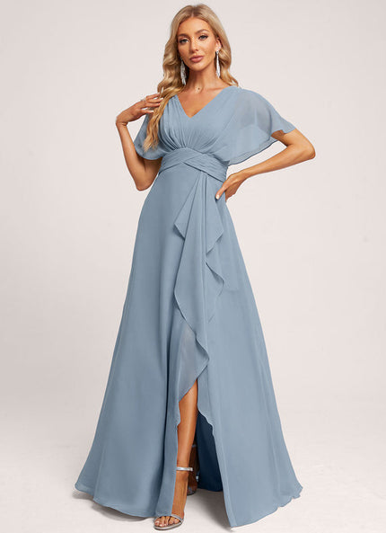 Robe Pastel Rose Demoiselle D'Honneur Élégante