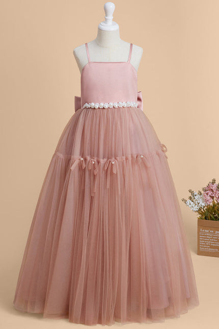 Robe Pastel Rose Demoiselle D'Honneur Tulle