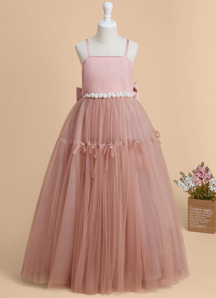 Robe Pastel Rose Demoiselle D'Honneur Tulle