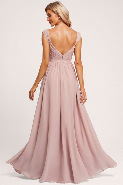 Robe Pastel Rose Décolleté Épaule Dénudée - gallery 6