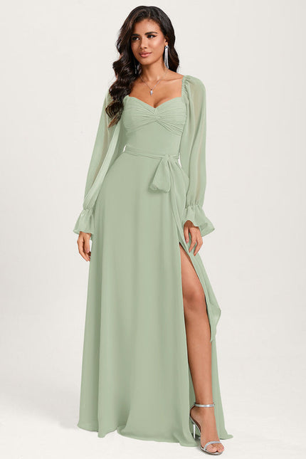 Robe Pastel Vert Émeraude Décolleté Cœur - gallery 2