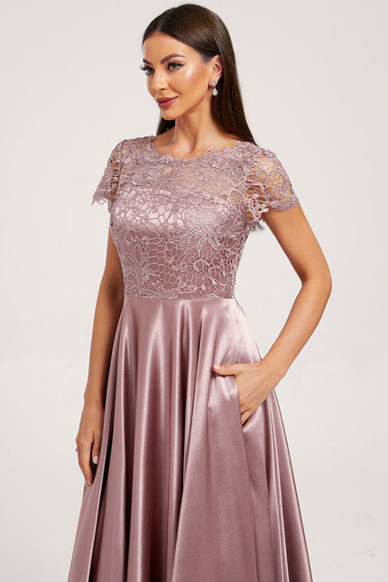 Robe Pastel Rose Demoiselle D'Honneur Satin - gallery 4