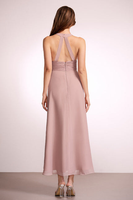Robe Pastel Verte Col V Asymétrique - gallery 5